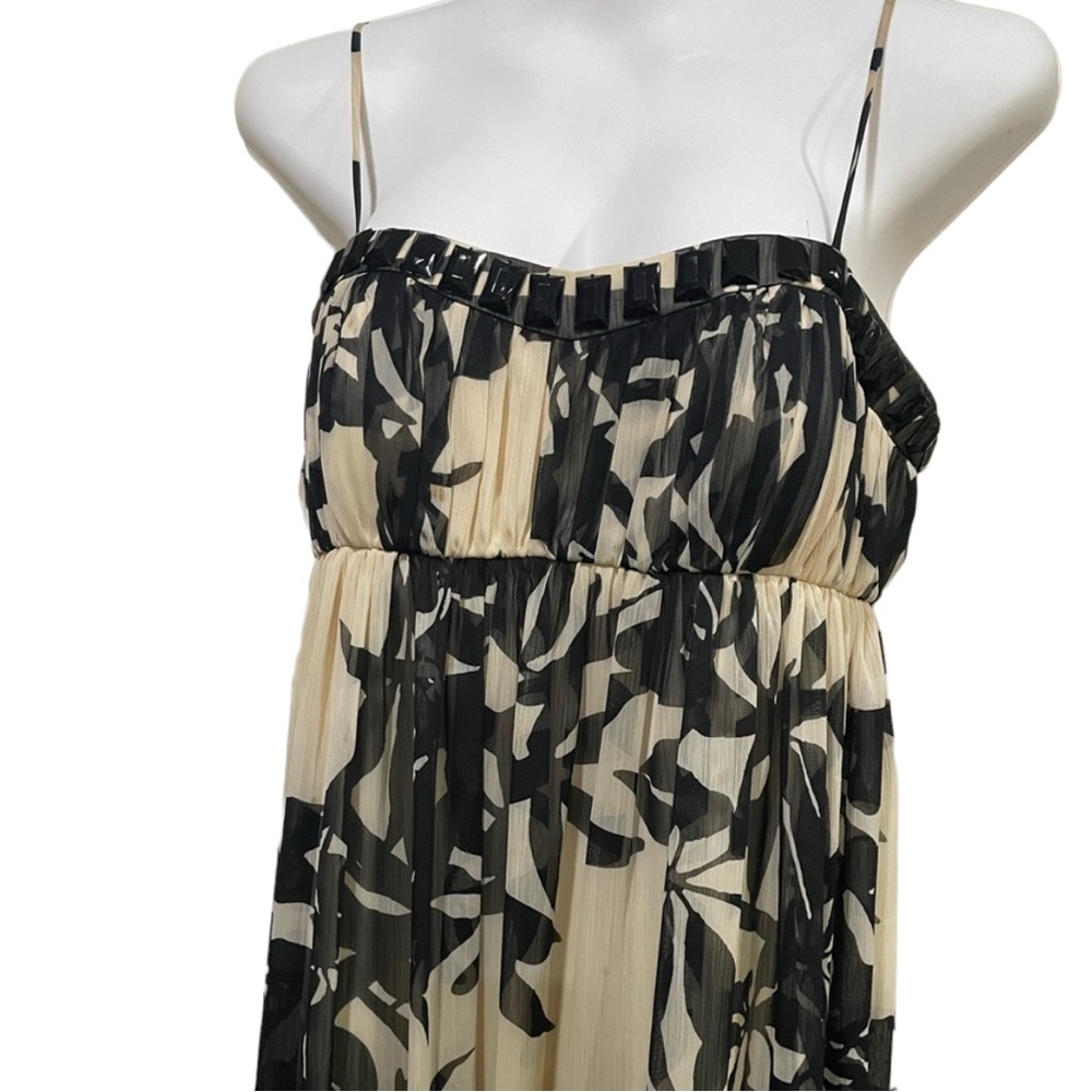 BCBG Size 6 Long Black and Cream Dress